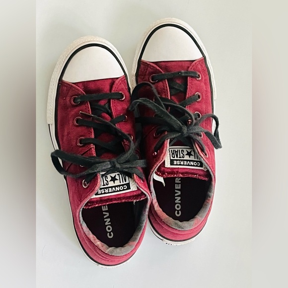 CONVERSE JUNIORS SIZE 2–CLEAN & COOL-BURGUNDY—KIDS UNISEX SZ 2 - Picture 8 of 16